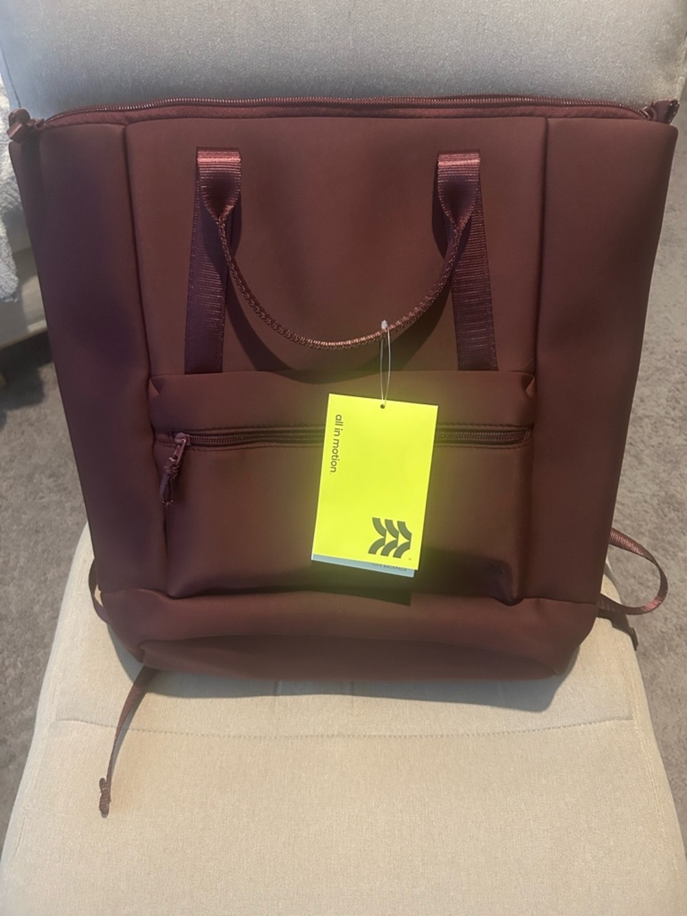 All In Motion - Faux Neoprene Backpack Tote - All in Motion - Maroon - NWT